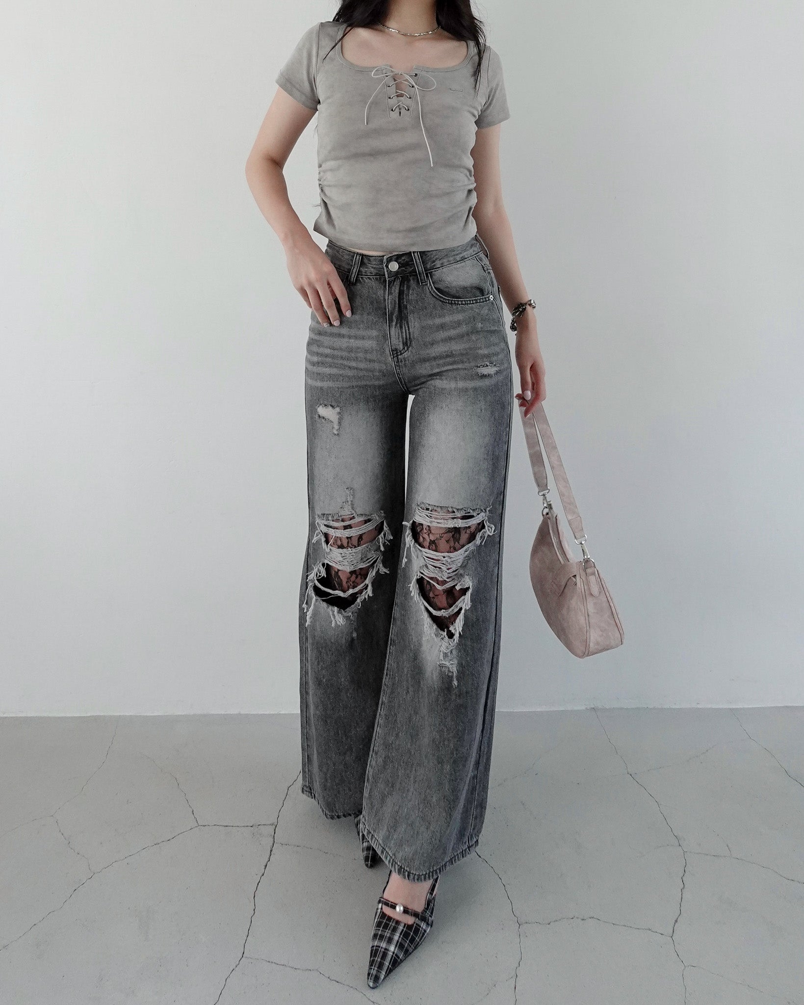 ダメージレースデニム – menot