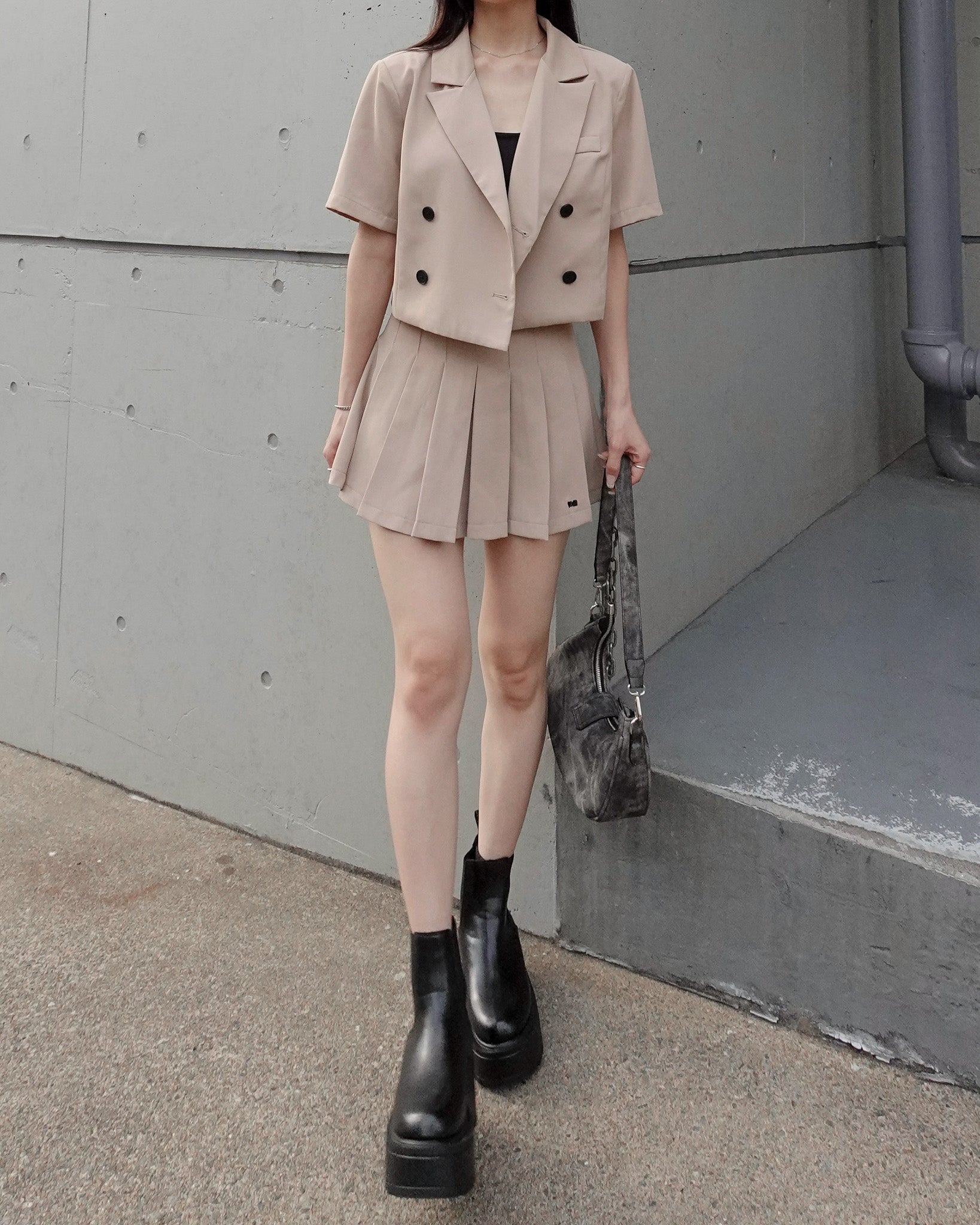 再入荷なし】プリーツミニスカートセットアップ – menot