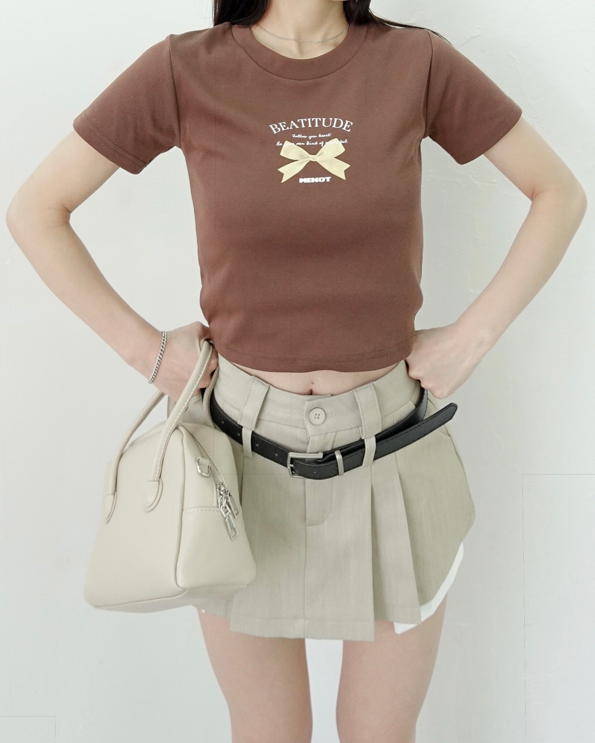 menot プリーツミニスカート ベルト付き ベルトセットプリーツミニスカート – menot