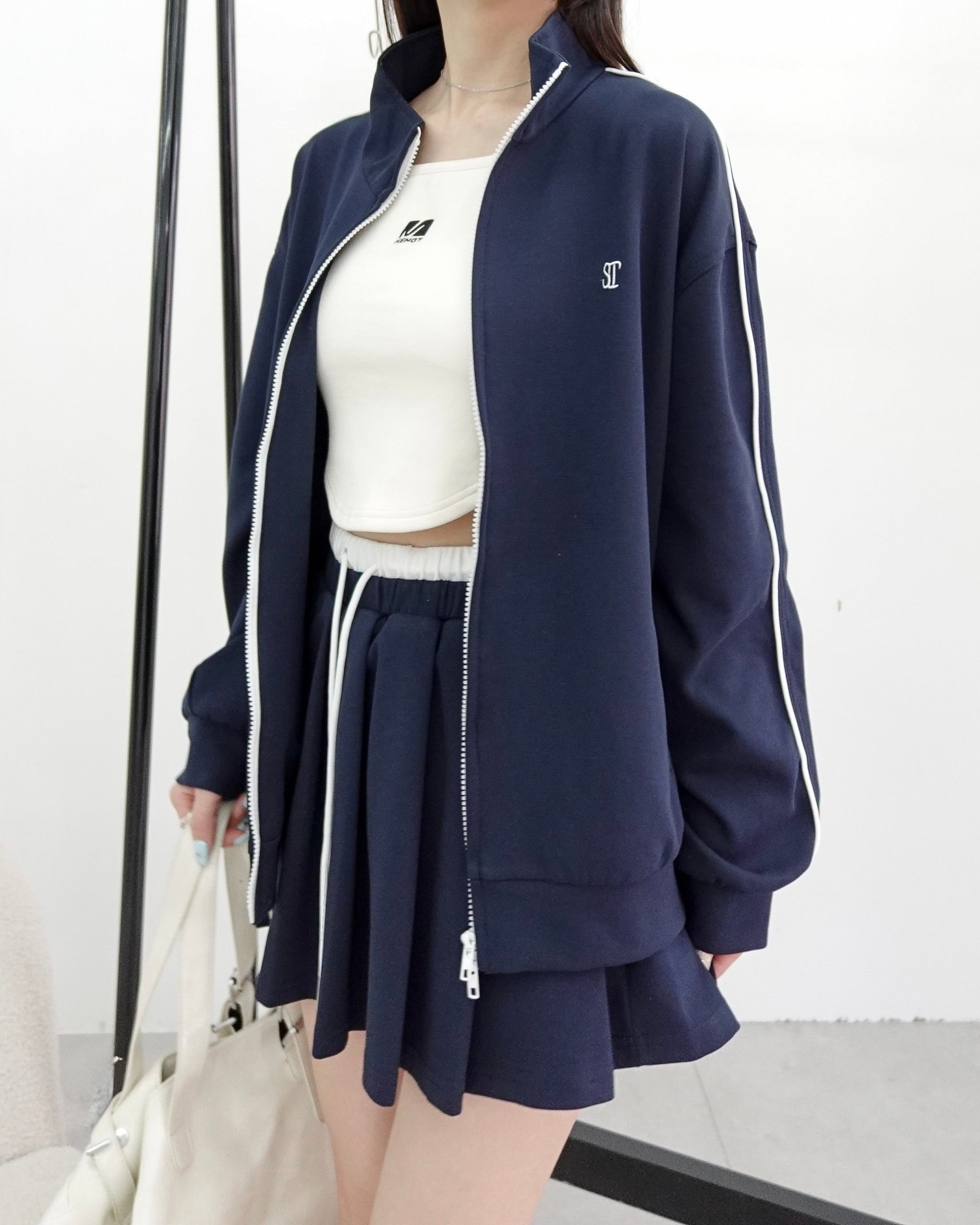 スリーブラインダブルジップトラックジャケット – menot