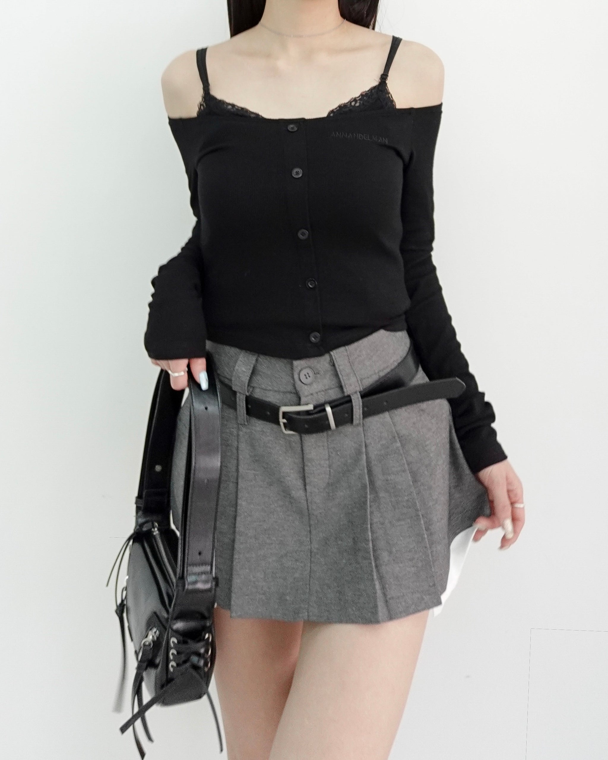 menot プリーツミニスカート ベルト付き ベルトセットプリーツミニスカート – menot