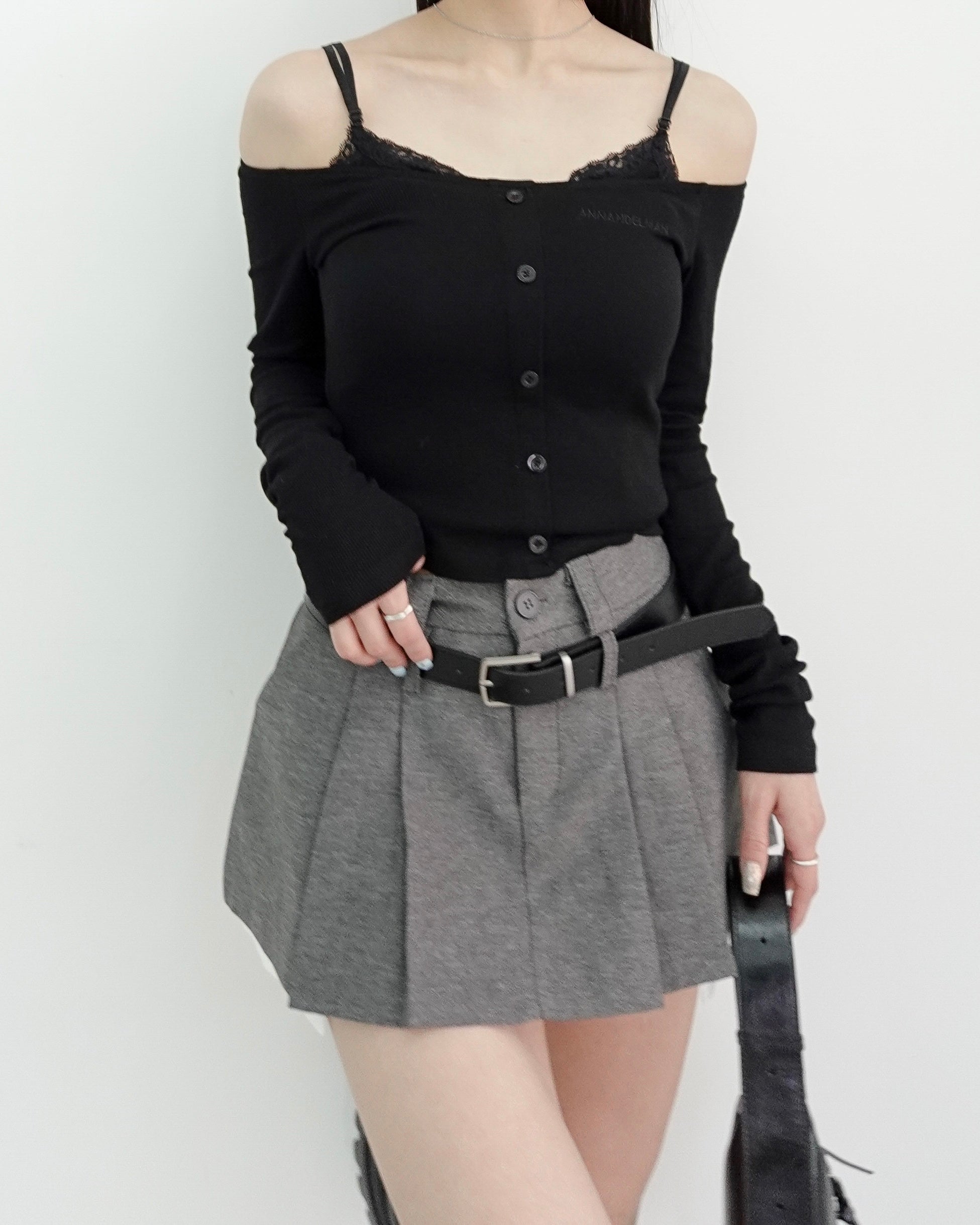 menot プリーツミニスカート ベルト付き ベルトセットプリーツミニスカート – menot