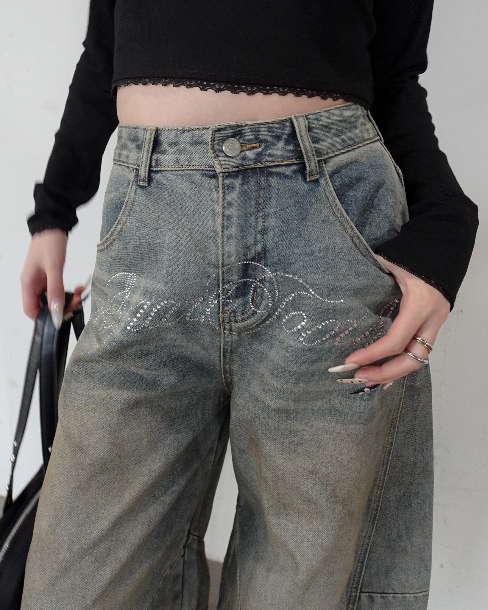 美品！CADUNEラインストーン デニム 美品！CADUNEラインストーン デニム