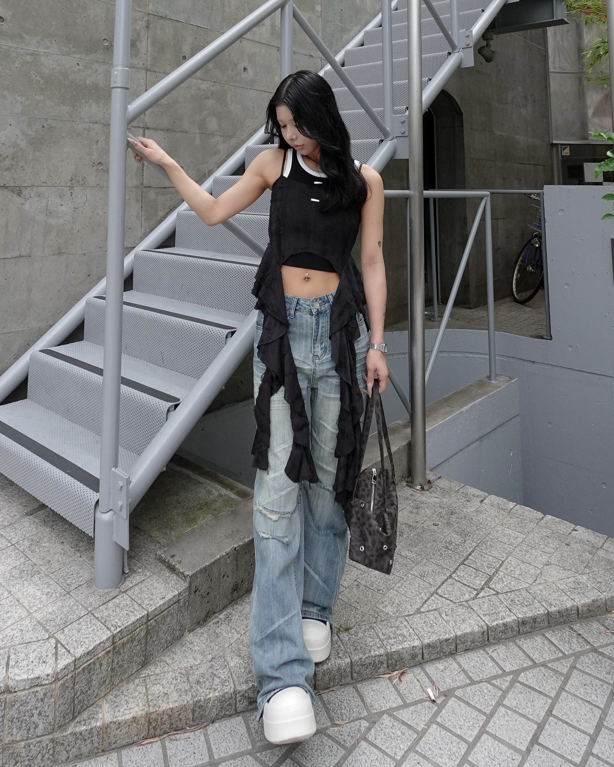 新作｜7/3(金)19:59まで10%OFF】ダメージレースキャミトップス – menot