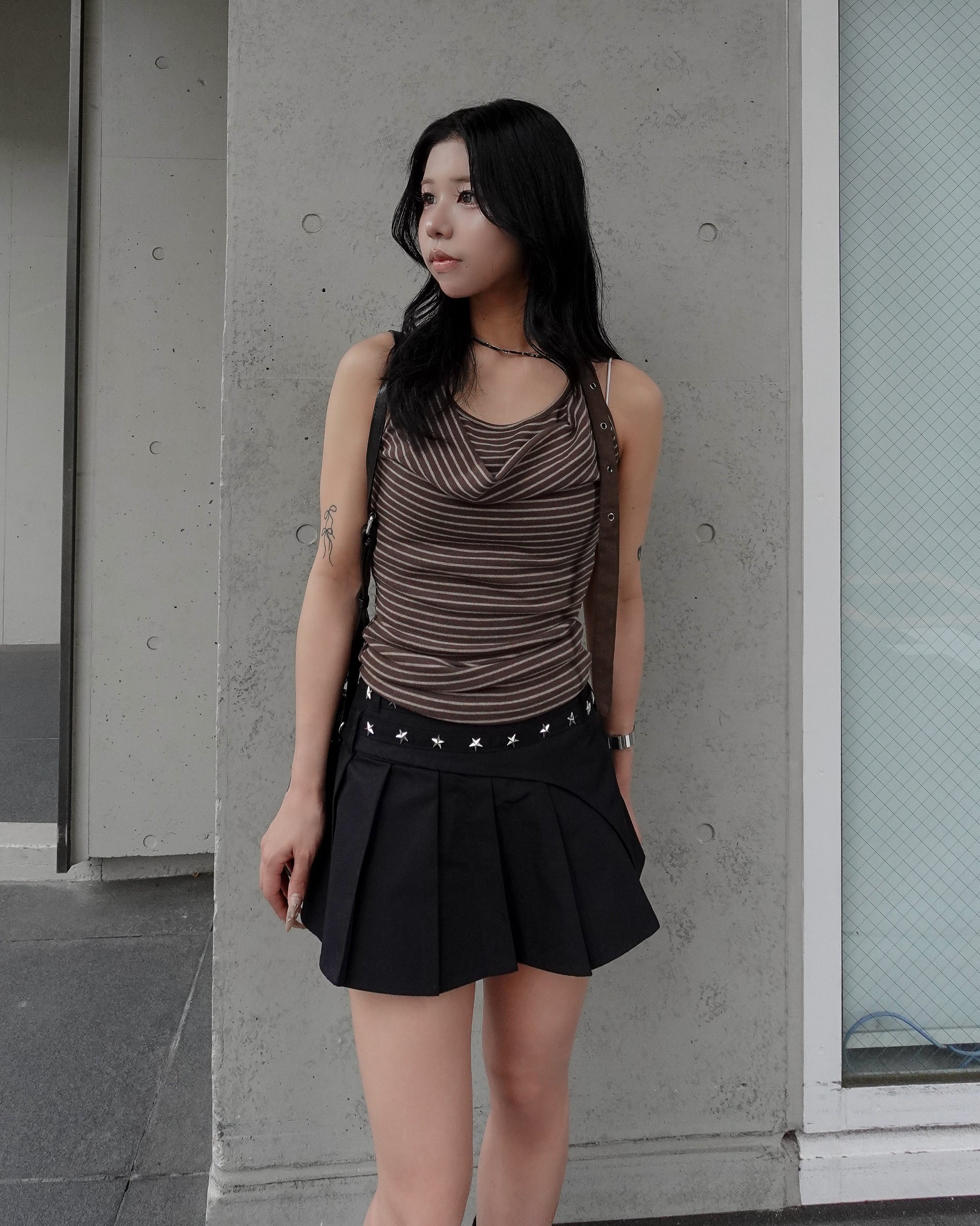 新作｜7/3(金)19:59まで10%OFF】ホルターネックボーダートップス – menot