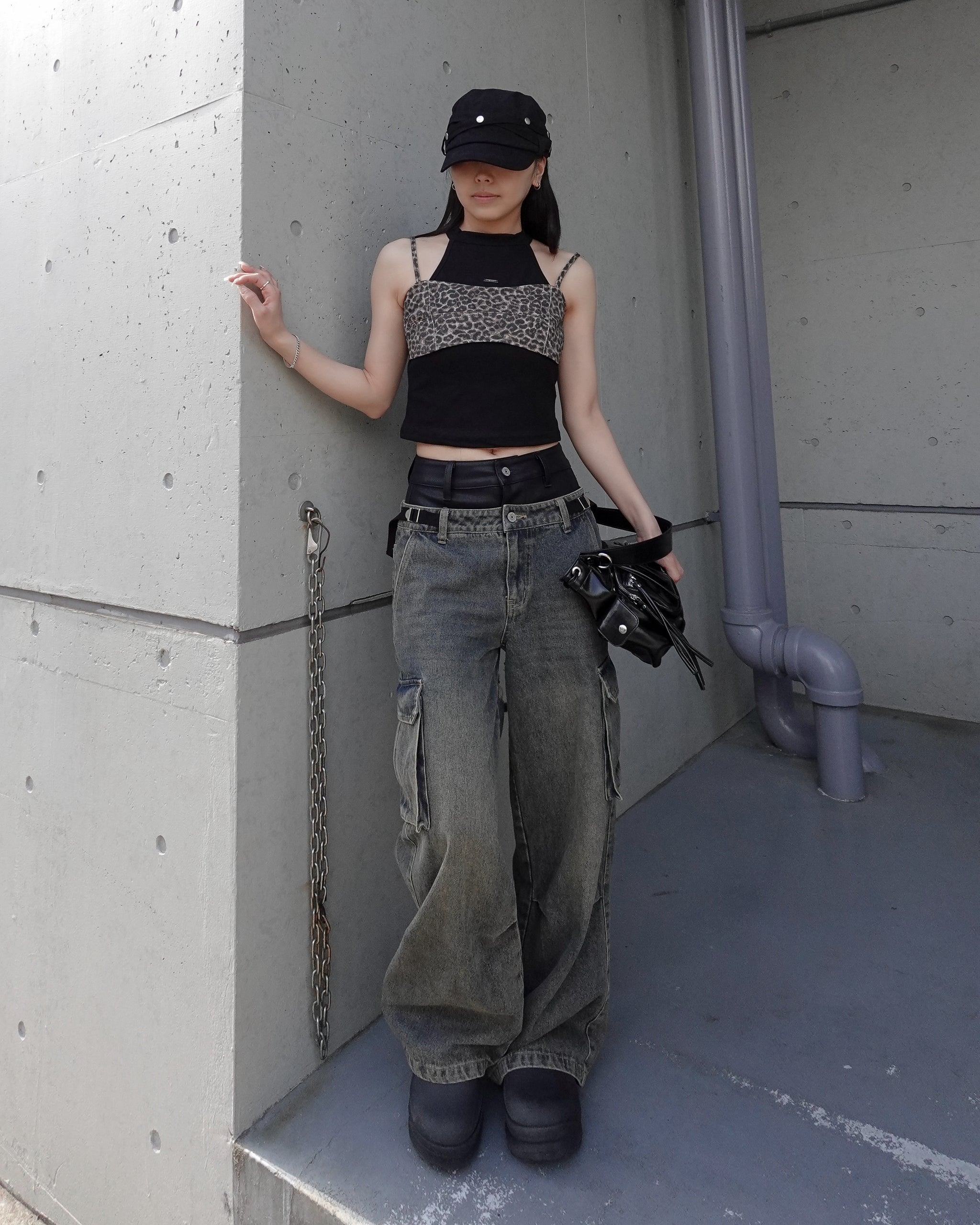 レオパードノースリーブレイヤードトップス – menot