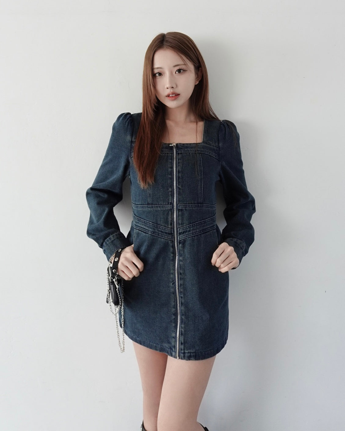 フロントジップデニムミニワンピース – menot