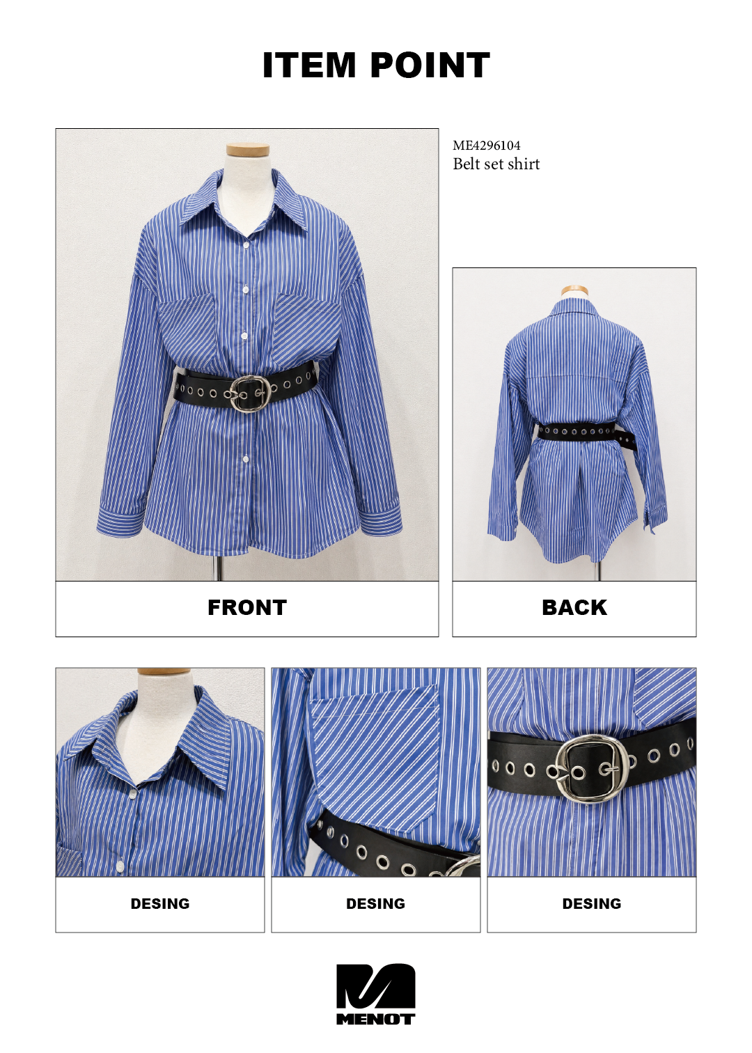 marina(合服、夏服セット、ベルト付き) ベルトセットシャツ – menot