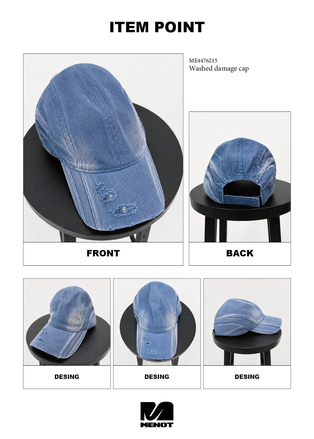 新作｜6/26(金)19:59まで10%OFF】ウォッシュドダメージキャップ – menot