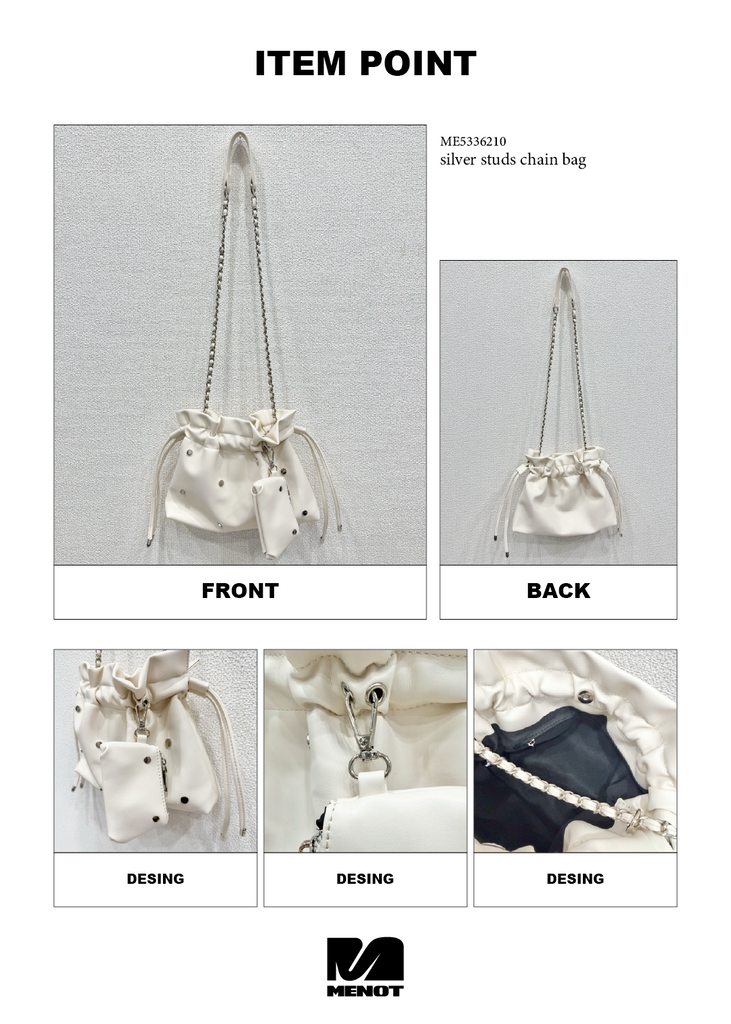 新作｜7/24(金)19:59まで10%OFF】シルバースタッズチェーンバッグ – menot