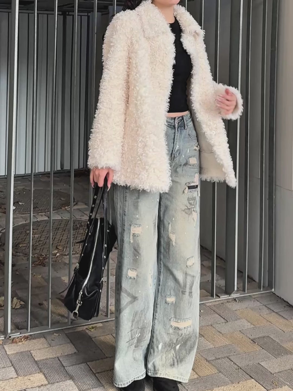 tinycottons プードル　ジーンズ　3y SALE】tinycottons TINY POODLE BAGGY JEANS blue grey タイニー