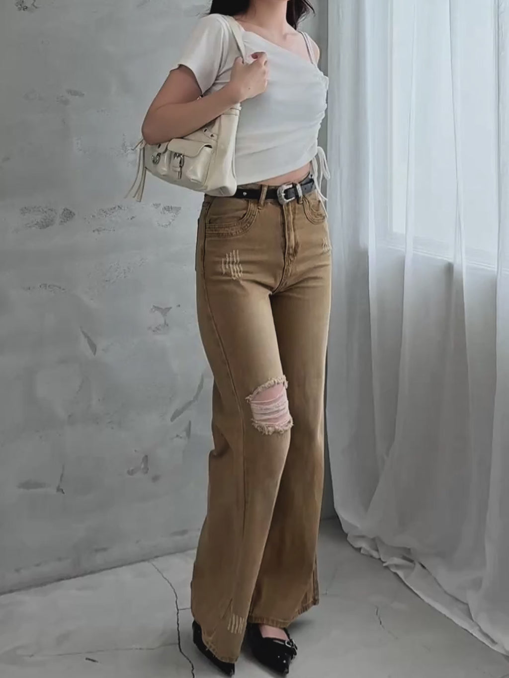 アシメレースアップトップス – menot