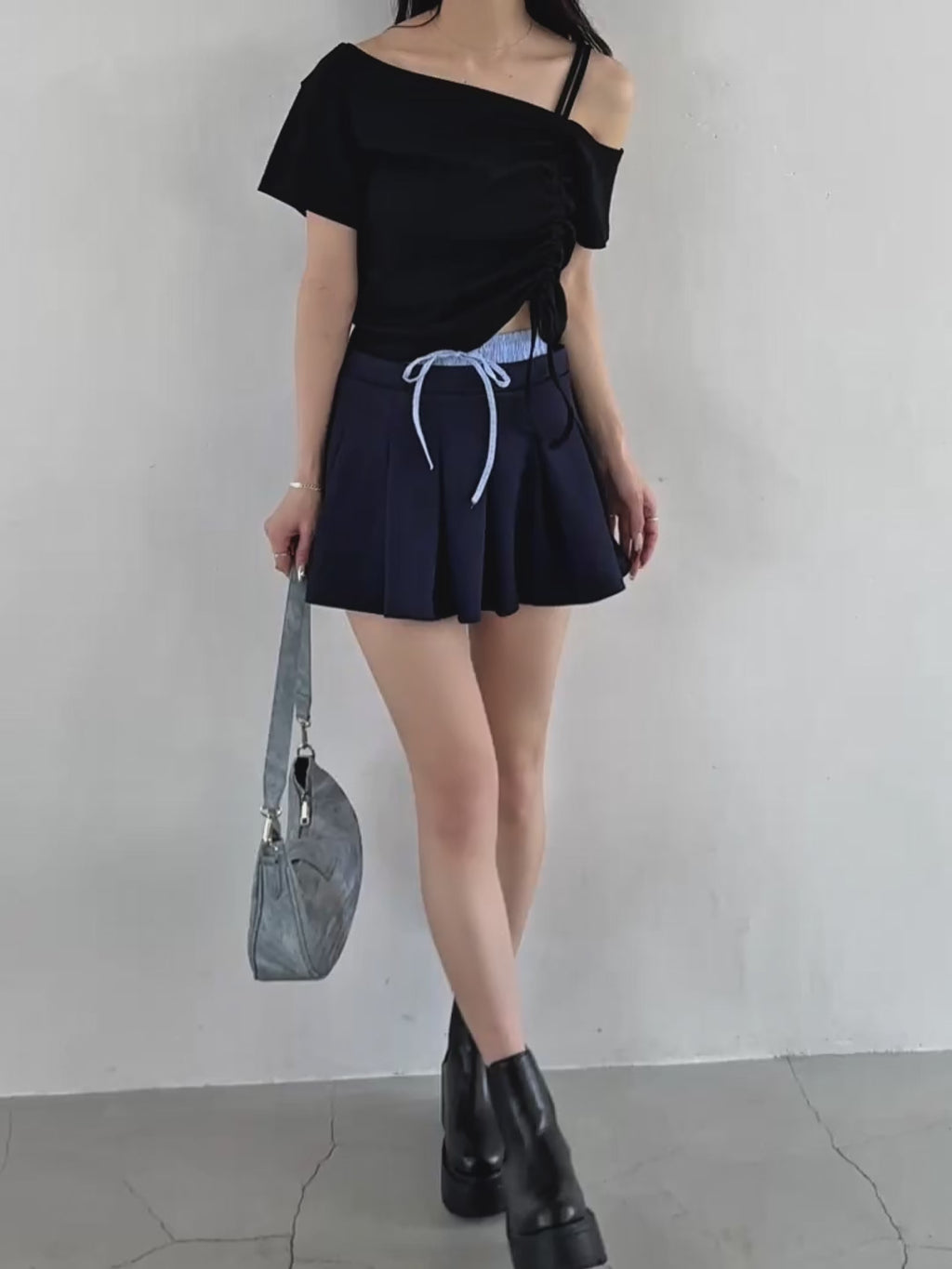 アシメレースアップトップス – menot