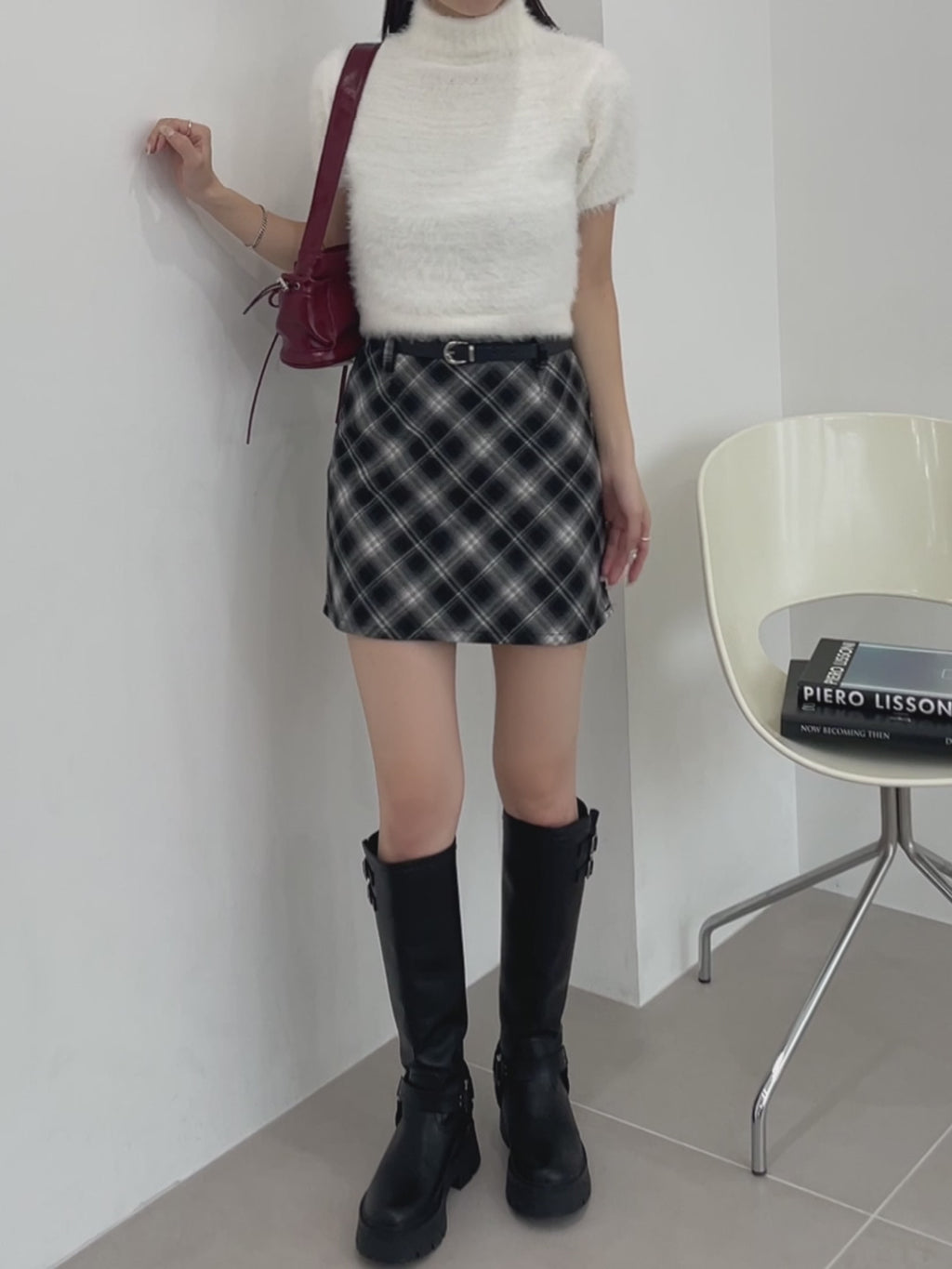 MENOT ベルトセットプリーツミニスカート